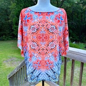 Emaline Orange And Blue Top